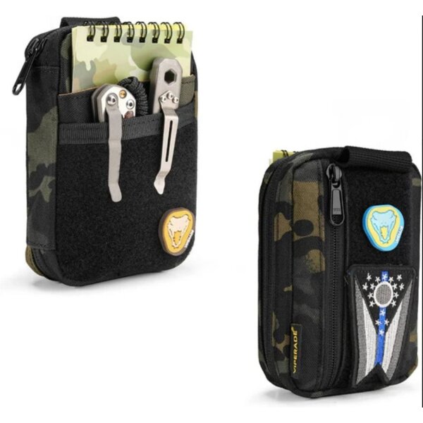 Viperade VE26-Black-Camo Organizer 500D Polyester EDC Pouch mit Klett Area