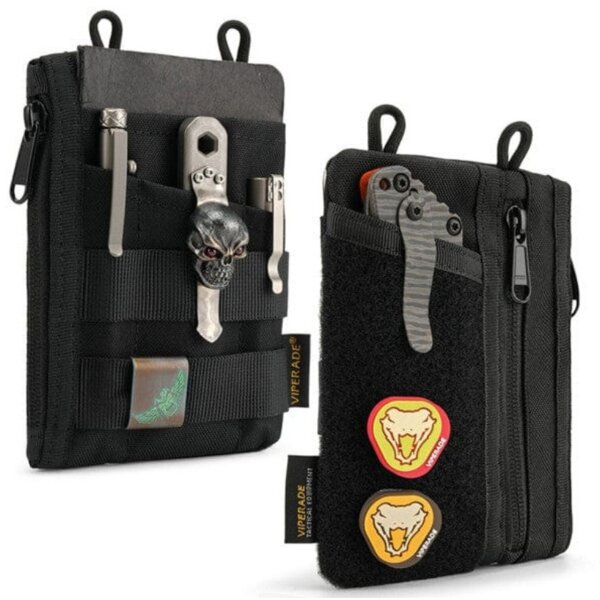 Viperade VE16 Black Organizer 500D Polyestergewebe EDC Pouch mit Klett