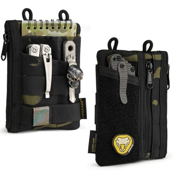 Viperade VE18 Black-Camo Organizer 500D Polyestergewebe EDC Pouch mit Klett Area
