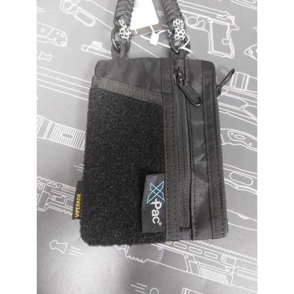Viperade VE16R-Xpac Black Schwarz Organizer 500D Nylon EDC Pouch mit Tragegurt in Schwarz Weiß mit Verstelolmöglichkeit