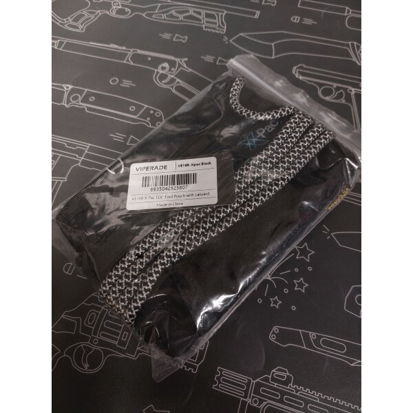 Viperade VE16R-Xpac Black Schwarz Organizer 500D Nylon EDC Pouch mit Tragegurt in Schwarz Weiß mit Verstelolmöglichkeit