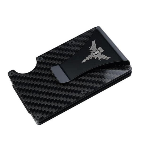 Viperade C9 Carbon Fiber EC Karten Halter Wallet mit Clip und RFID Blocker Carbon