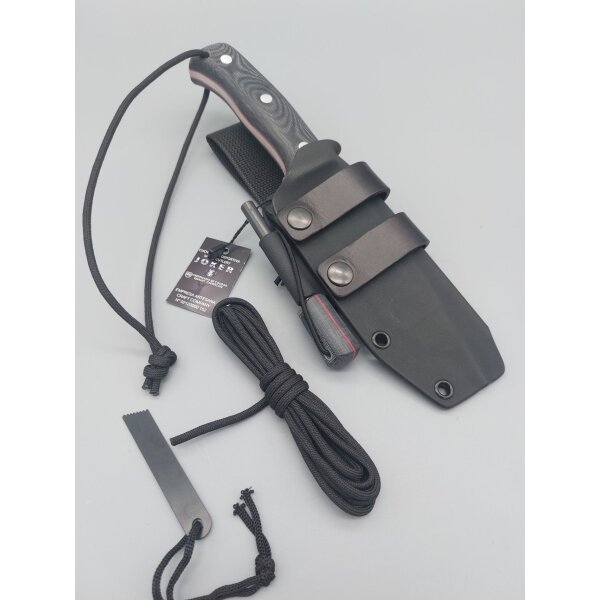 Joker Nomad N695 Micarta schwarz mit Kydexscheide und Feuerstarter