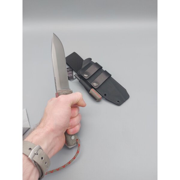 Joker Nomad N695 Green Canvas Micarta Kydexscheide und Feuerstarter