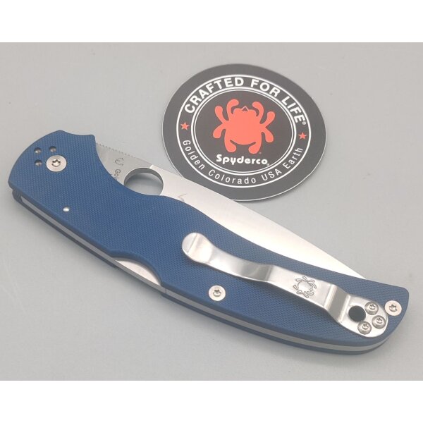 Spyderco Native Chief Blue Blau G10 CPM-SPY27 PlainEdge C244GPCBL