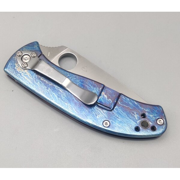 Spyderco Tenacious Titanium R.I.L. Disarray Finish D2 PlainEdge C122TIBLD2P