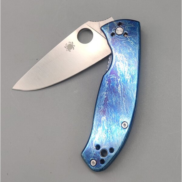 Spyderco Tenacious Titanium R.I.L. Disarray Finish D2 PlainEdge C122TIBLD2P