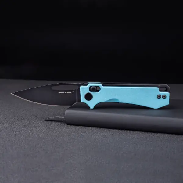 Real Steel RSK Vis Black PVD Blue G10 12C27 Stahl