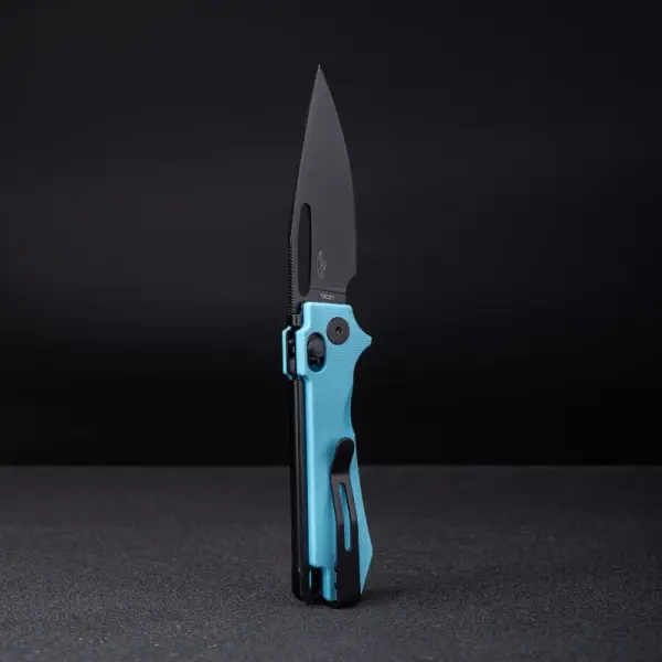 Real Steel RSK Vis Black PVD Blue G10 12C27 Stahl