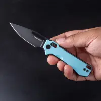 Real Steel RSK Vis Black PVD Blue G10 12C27 Stahl