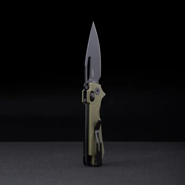 Real Steel RSK Vis Black PVD Green G10 12C27 Stahl