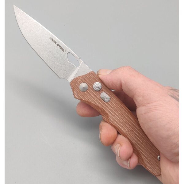 Real Steel Griffin Pro Natural Micarta 14C28N Stahl