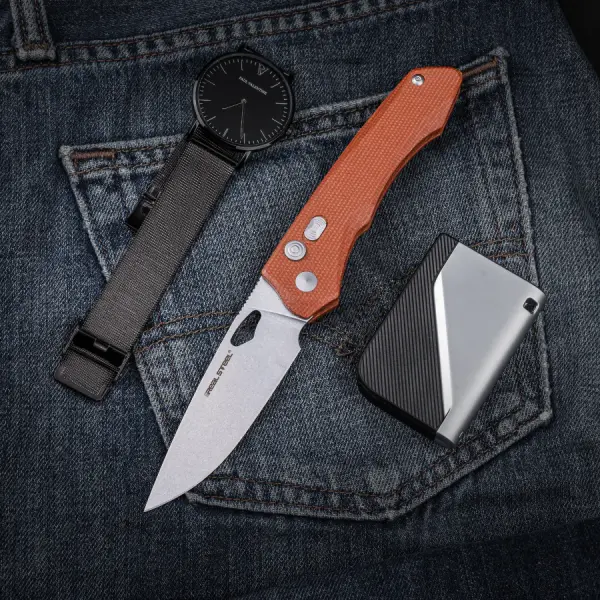 Real Steel Griffin Pro Natural Micarta 14C28N Stahl