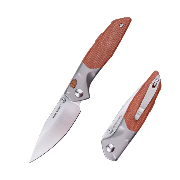 Real Steel RSK Hoeft Titanium & Natural Micarta S35VN Stahl