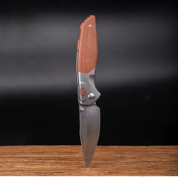 Real Steel RSK Hoeft Titanium & Natural Micarta S35VN Stahl