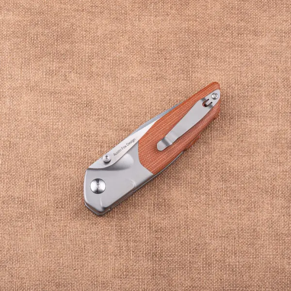 Real Steel RSK Hoeft Titanium & Natural Micarta S35VN Stahl