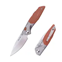 Real Steel RSK Hoeft Titanium & Natural Micarta S35VN...