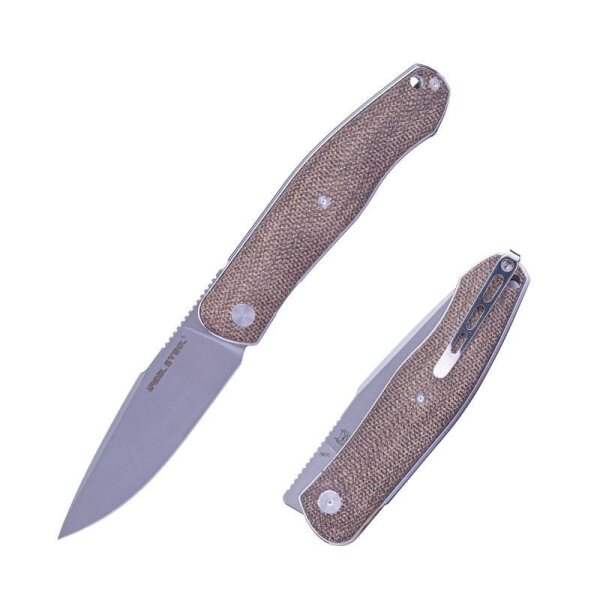 Real Steel RSK Serenity Front Flipper Natural Micarta