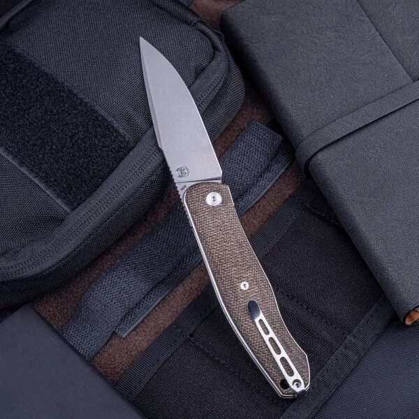 Real Steel RSK Serenity Front Flipper Natural Micarta