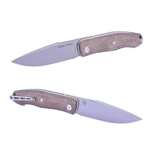 Real Steel RSK Serenity Front Flipper Natural Micarta