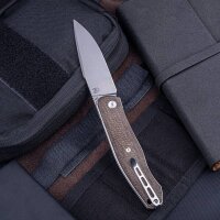 Real Steel RSK Serenity Front Flipper Natural Micarta