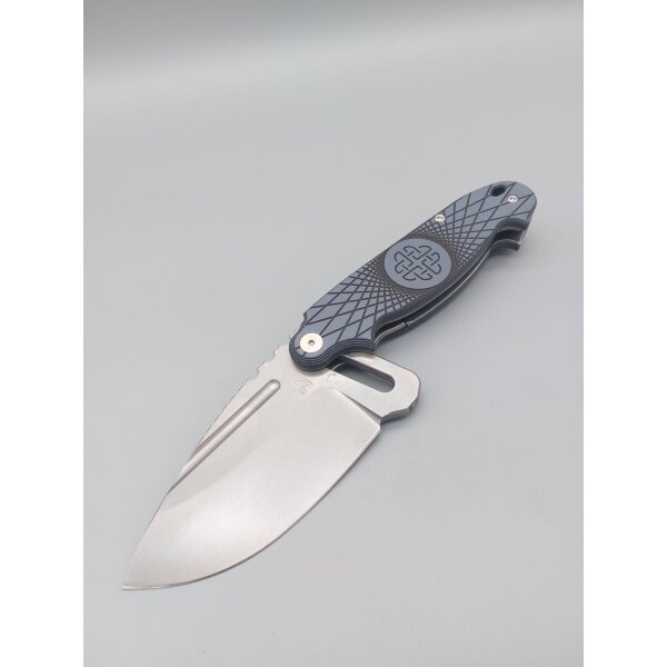 Midgards Messer Sliding Knife G10 Schwarz Grau Stainless N690 Stonewash G10 Griffschalen Black Grey Charcoal