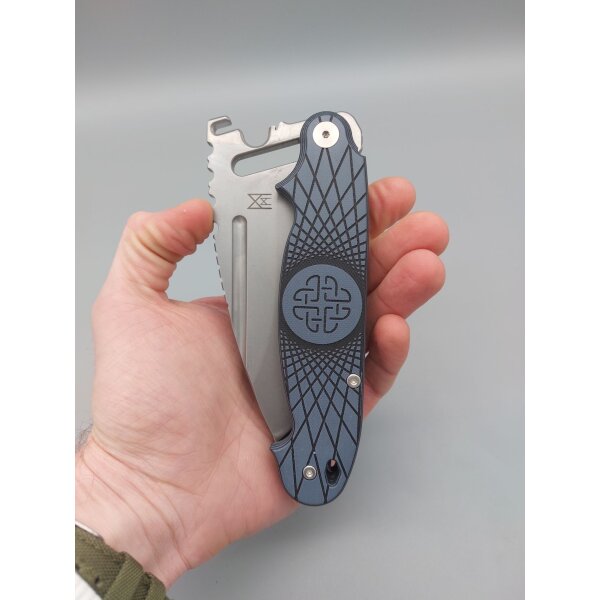 Midgards Messer Sliding Knife G10 Schwarz Grau Stainless N690 Stonewash G10 Griffschalen Black Grey Charcoal