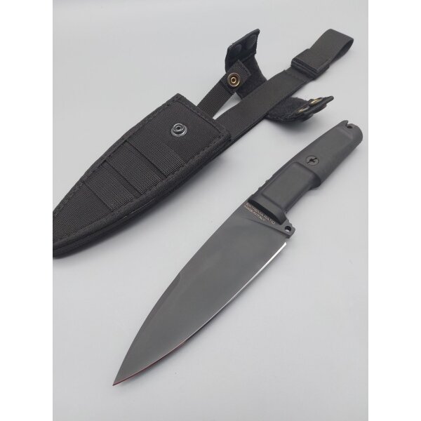 Extrema Ratio Shrapnel One Total Black fixed Messer mit Scheide
