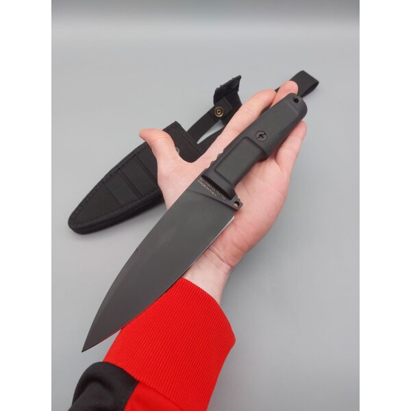 Extrema Ratio Shrapnel One Total Black fixed Messer mit Scheide
