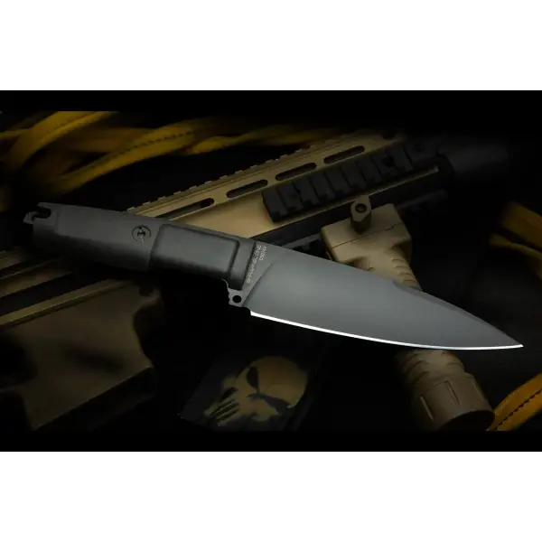 Extrema Ratio Shrapnel One Total Black fixed Messer mit Scheide