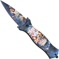 Haller Nightmare Stiletto Taschenmesser Skull 420 Stahl