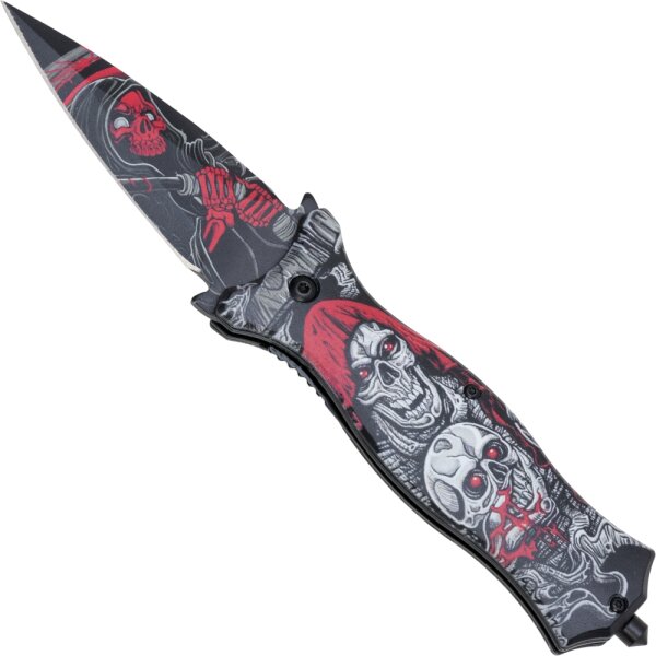 Haller Nightmare Stiletto Taschenmesser Skeleton Reaper 420 Stahl