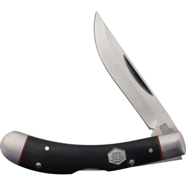 Rough Ryder Bow Trapper Taschenmesser Black Micarta Lockback Bow Trapper Folding Knife RR2036