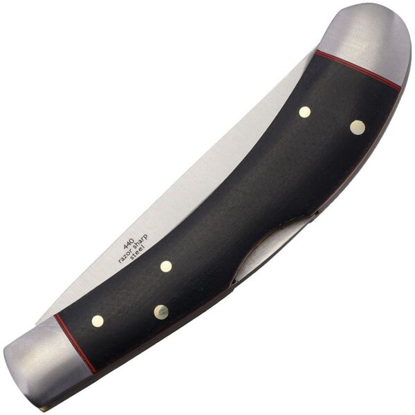 Rough Ryder Bow Trapper Taschenmesser Black Micarta Lockback Bow Trapper Folding Knife RR2036