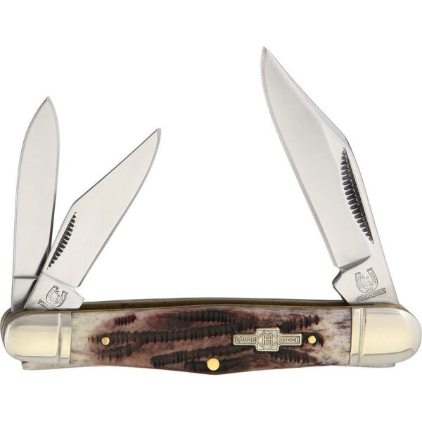 Rough Ryder Whittler Taschenmesser mit Hirschgriff Folding Knife Stag Bone Knochen