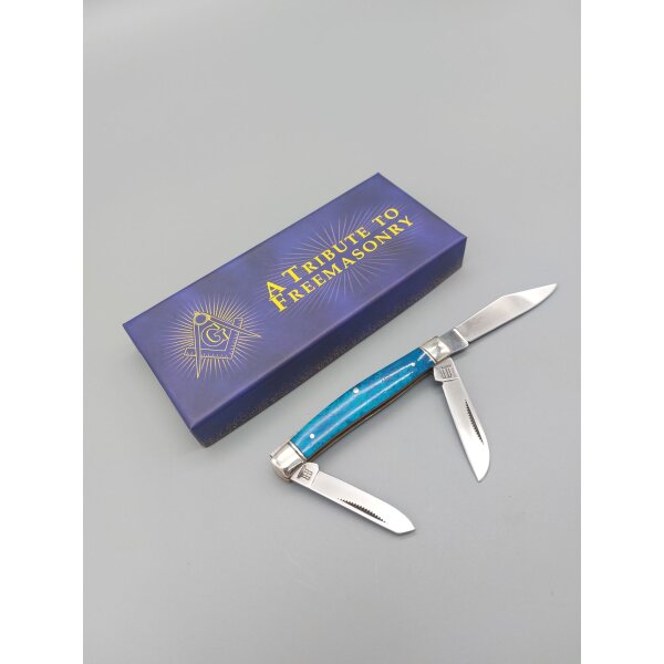 Rough Ryder Masonic Small Stockman mit 3 Klingen Freimaurer Messer Freemansory Taschenmesser