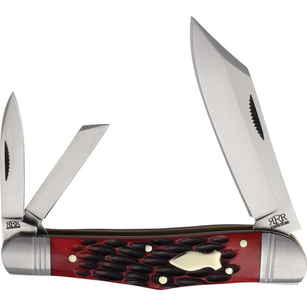 Rough Ryder Reserve Splitback Whittler Taschenmesser mit Knochengriff Jigged Red Bone