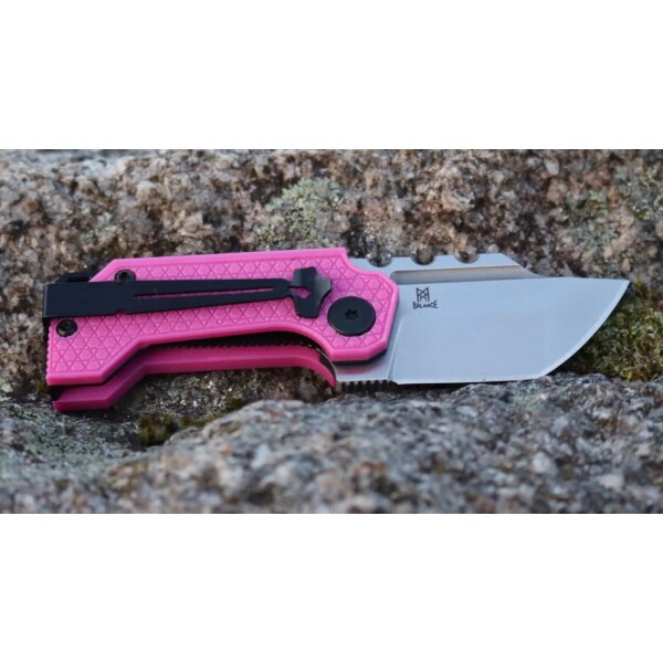 Midgards Messer Balance Line Thunrar Nano Folder pink 14C28N Stahl G10 Griff