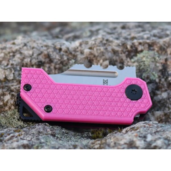 Midgards Messer Balance Line Thunrar Nano Folder pink 14C28N Stahl G10 Griff