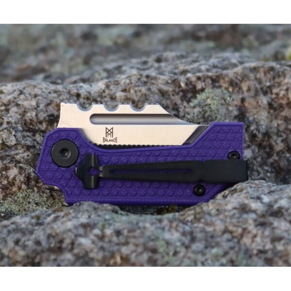 Midgards Messer Balance Line Thunrar Nano Folder lila / purple 14C28N Stahl G10 Griff