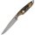 Rough Ryder Streamline Cinnamon Bone Damast Knochen und Lederscheide Damascus Spade Shield Fixed Blade Knife with Sheath RR2532