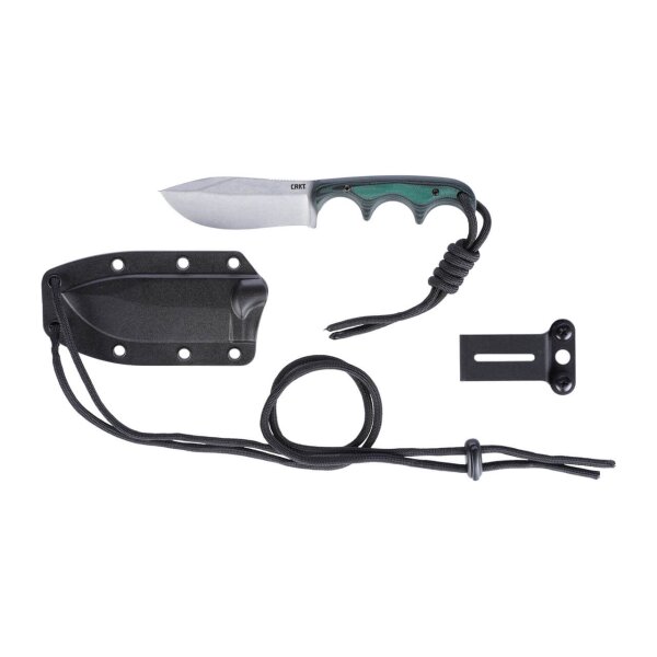 CRKT Minimalist Nessmuk Micarta Green D2 Stahl grün small fixed knife mit Kydex Kydexscheide 02CR2376