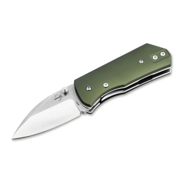 Böker Plus Lefti Lefty Grün Green Linerlock Aluminium 12C27 Stahl 01BP0006
