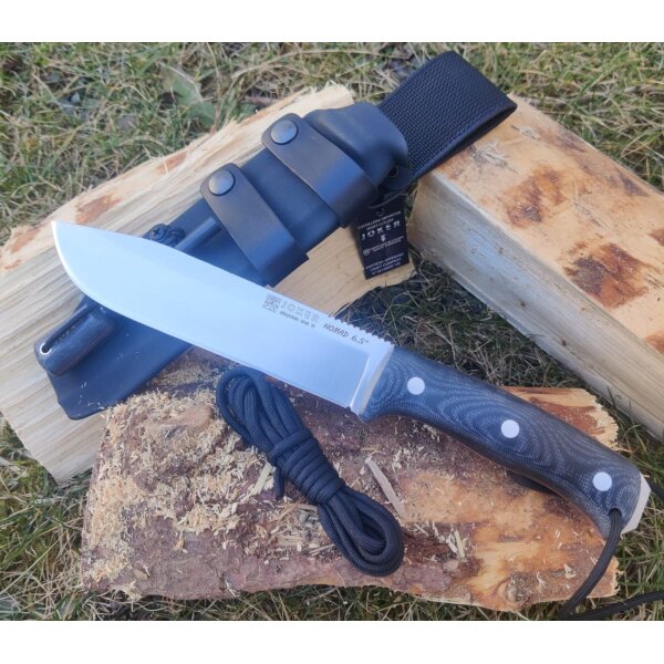 Joker Nomad 6.5 N695 Micarta Schwarz inkl. Paracord Kydexscheide Feuerstarter