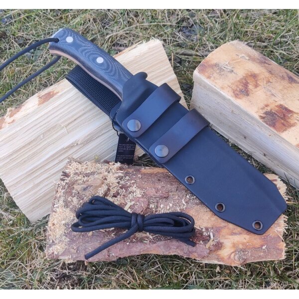 Joker Nomad 6.5 N695 Micarta Schwarz inkl. Paracord Kydexscheide