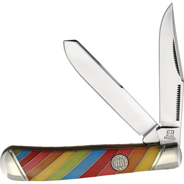 Rough Ryder Trapper Lollipop Series Regenbogen Slipjoint mit 2 Klingen Sammlerbox Rainbow Taschenmesser