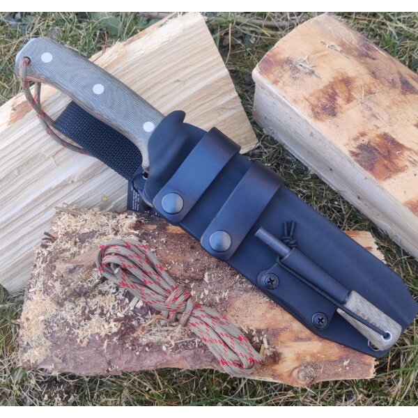 Joker Nomad 6.5 N695 green Micarta Kydexscheide Feuerstarter