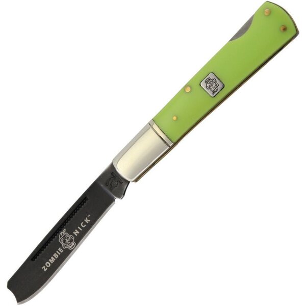 Rough Ryder Rider Zombie Nick Razor Lockback Green Bone Handle Grün Knochen Rasur Rasieren RR1451