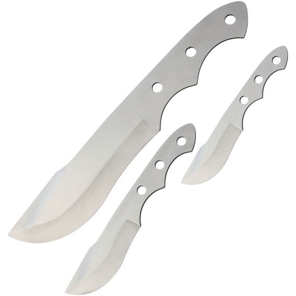 Rough Ryder 3er Set Messer zum Selbst Bauen Messerroling Knifemaking Blade 3 Klingen rostfreier Stahl