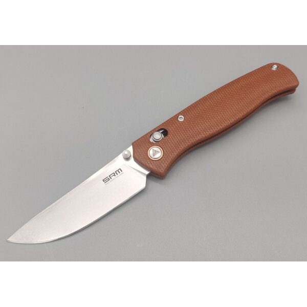 SRM Knives 255L-MN Medal Ambi Lock Folder brown G10